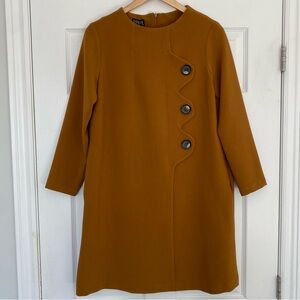 NWT Figaro Greece Mod Shift Dress | Mustard | Size 46 (Large)